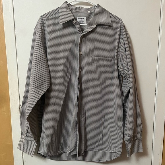 Lorenzini for Neiman Marcus Striped Button Front Dress Shirt XL - Picture 1 of 5